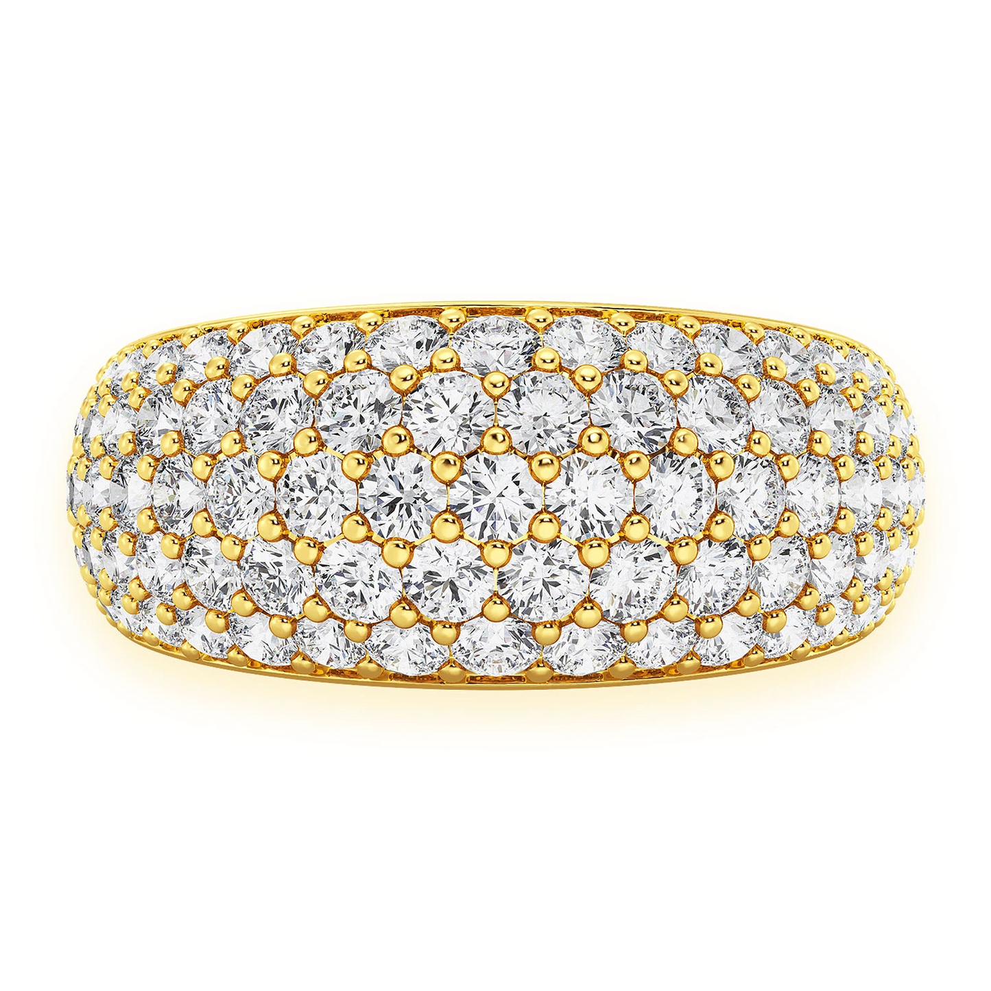 Bubbly Diamond Ring in 14K yellow gold, front view