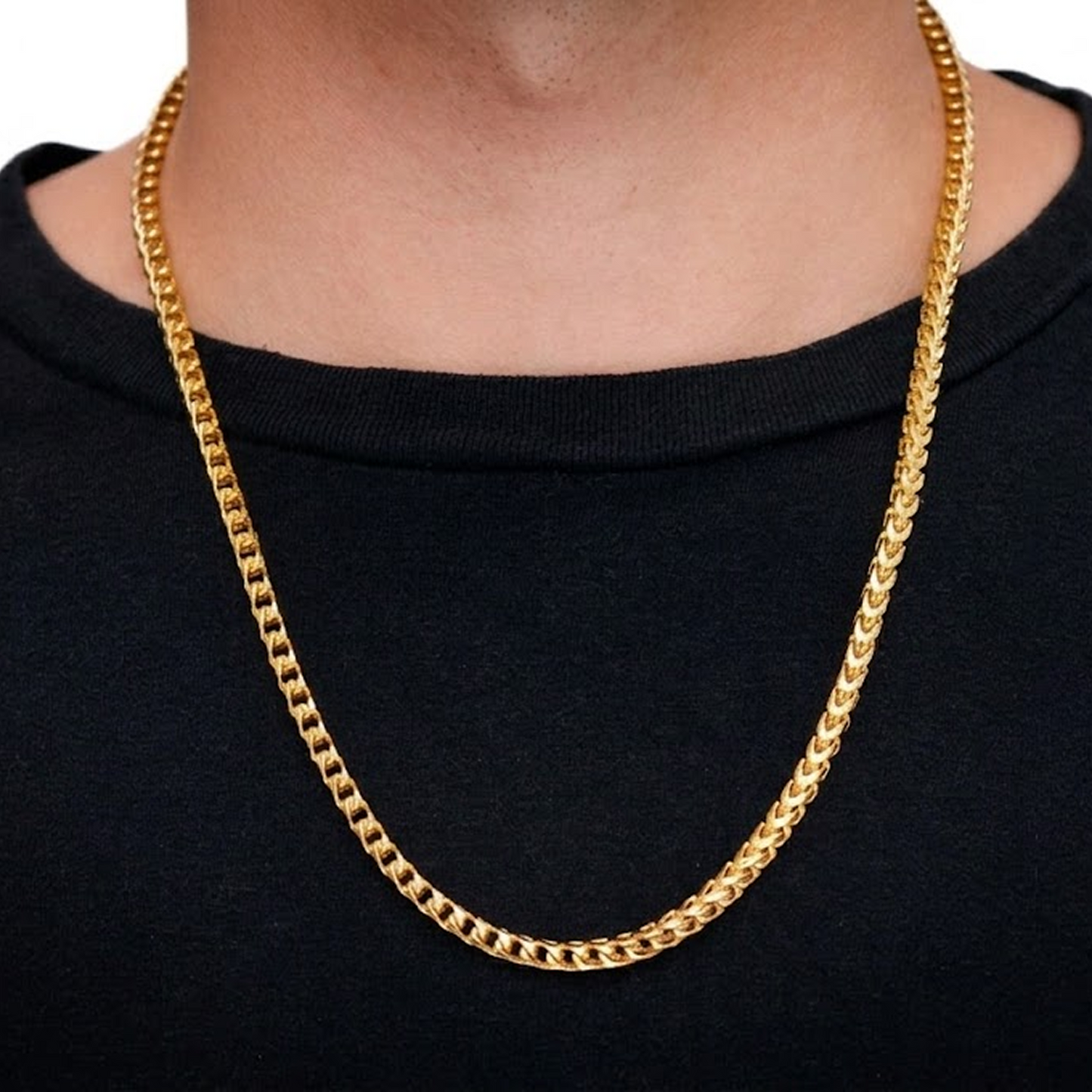 Franco Gold Chain in 14K yellow gold, 5mm width, alternate view