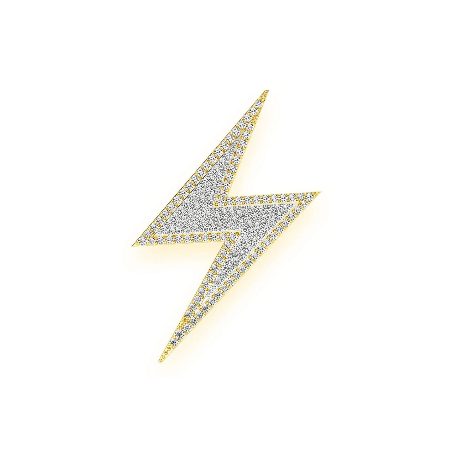 Hidden Bail Lightning Pendant in 14K yellow gold, Large | 0.65ctw, front view