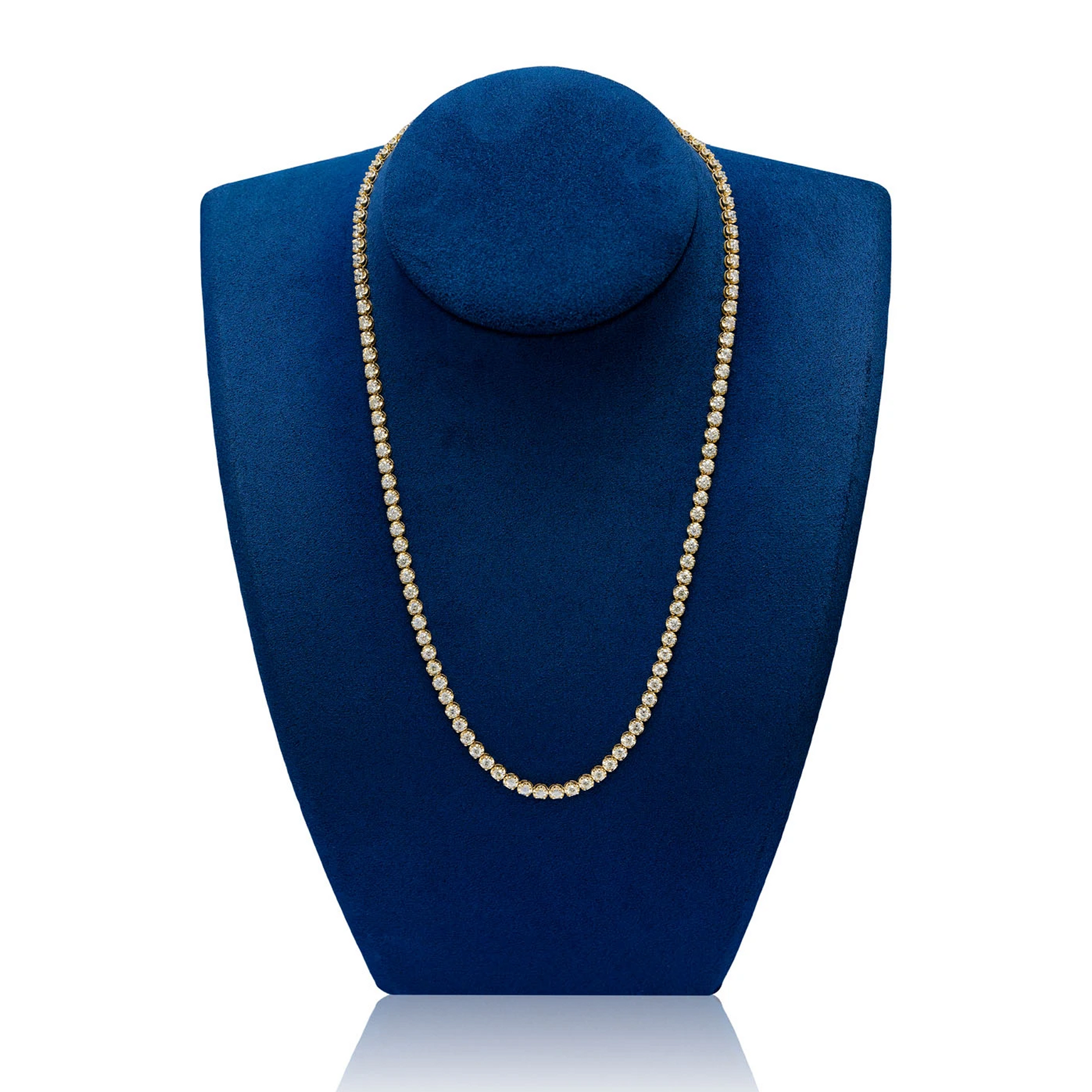 Crown Diamond Tennis Necklace in 14K yellow gold, 12pt / 14.00ctw, alternate view