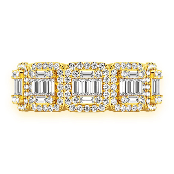 Baguette & Round Diamond Band Ring