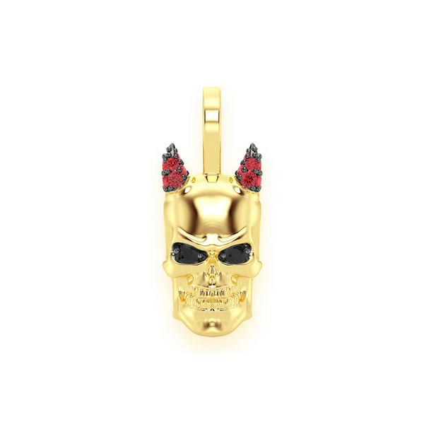 Horned Skull Diamond Pendant