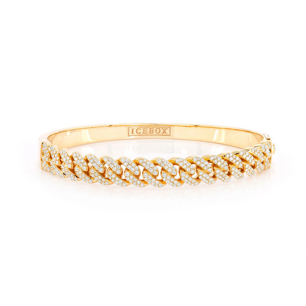 Large Cuban Diamond Bangle