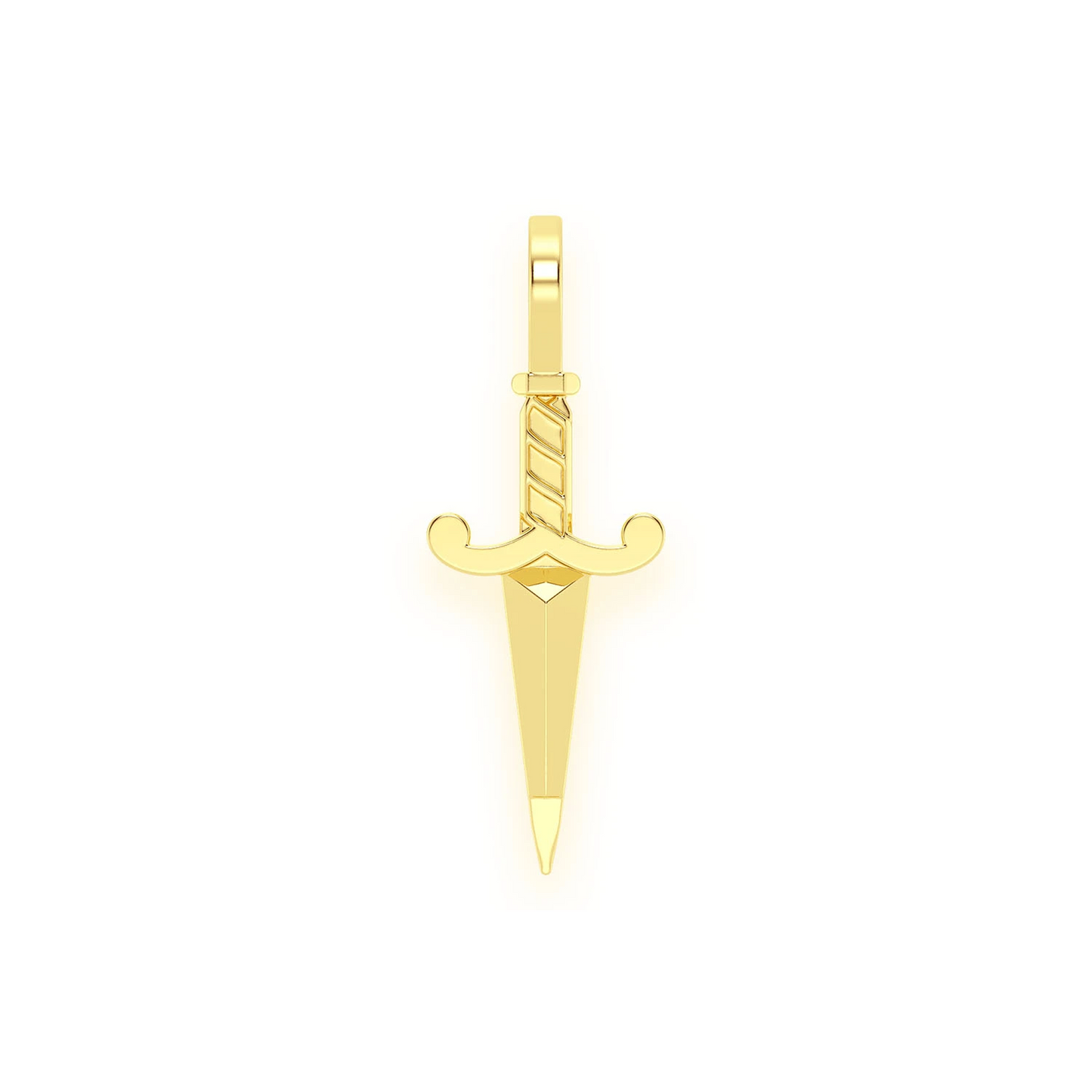 Dagger Pendant in 14K yellow gold, Pure | Solid Gold, front view