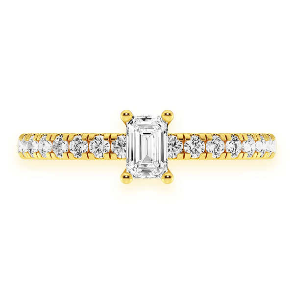 0.25ct Emerald Cut Diamond Engagement Ring