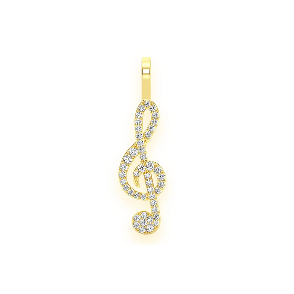 Treble Clef Diamond Pendant