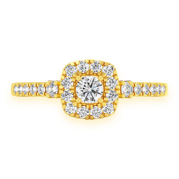 Single Band Halo Diamond Ring