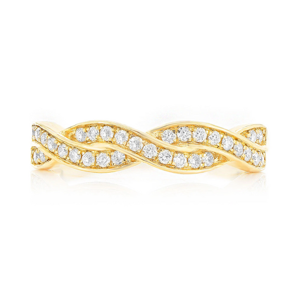 Woven Stackable Diamond Ring