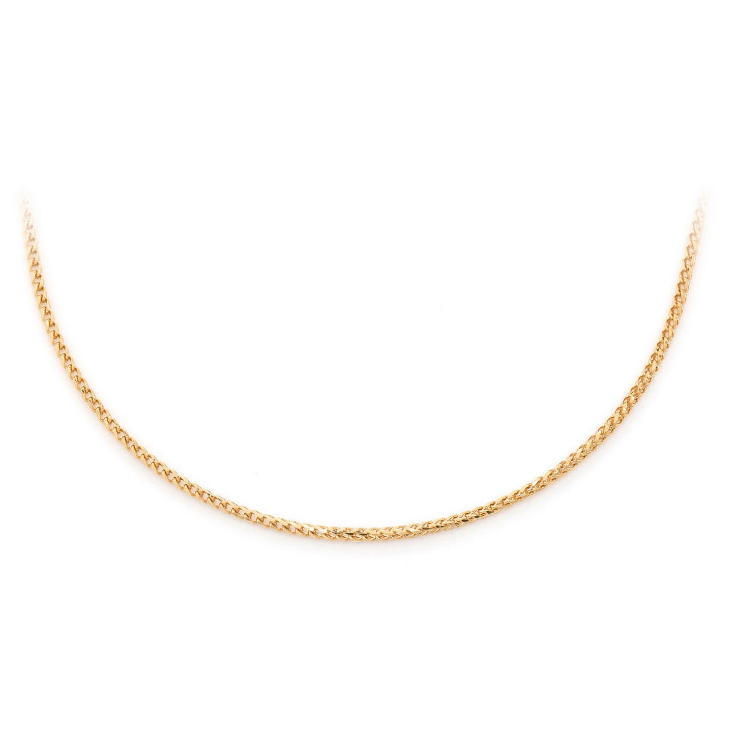 Franco Gold Chain in 14K yellow gold, 1.5mm width, front view