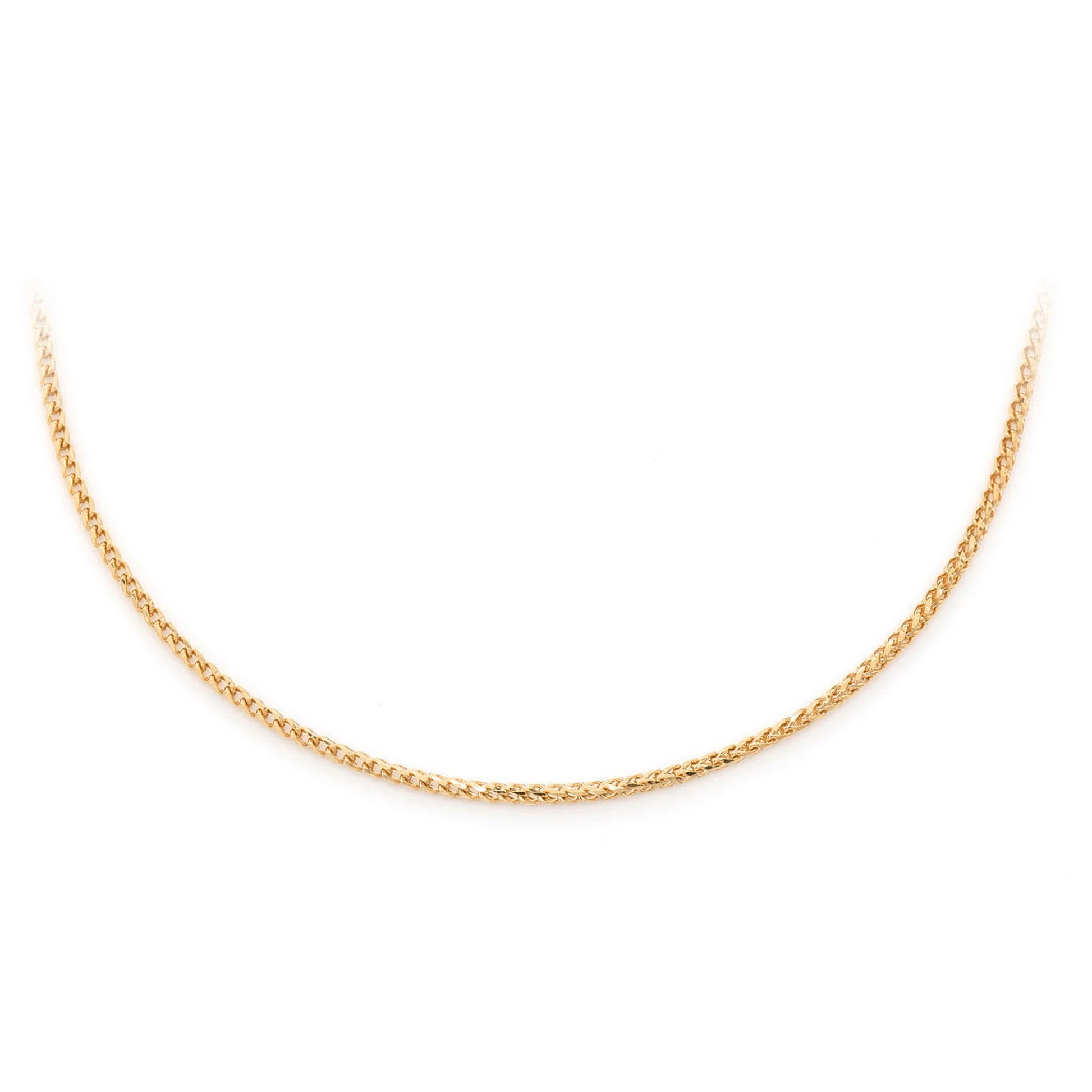 Franco Gold Chain in 14K yellow gold, 1.5mm width, front view