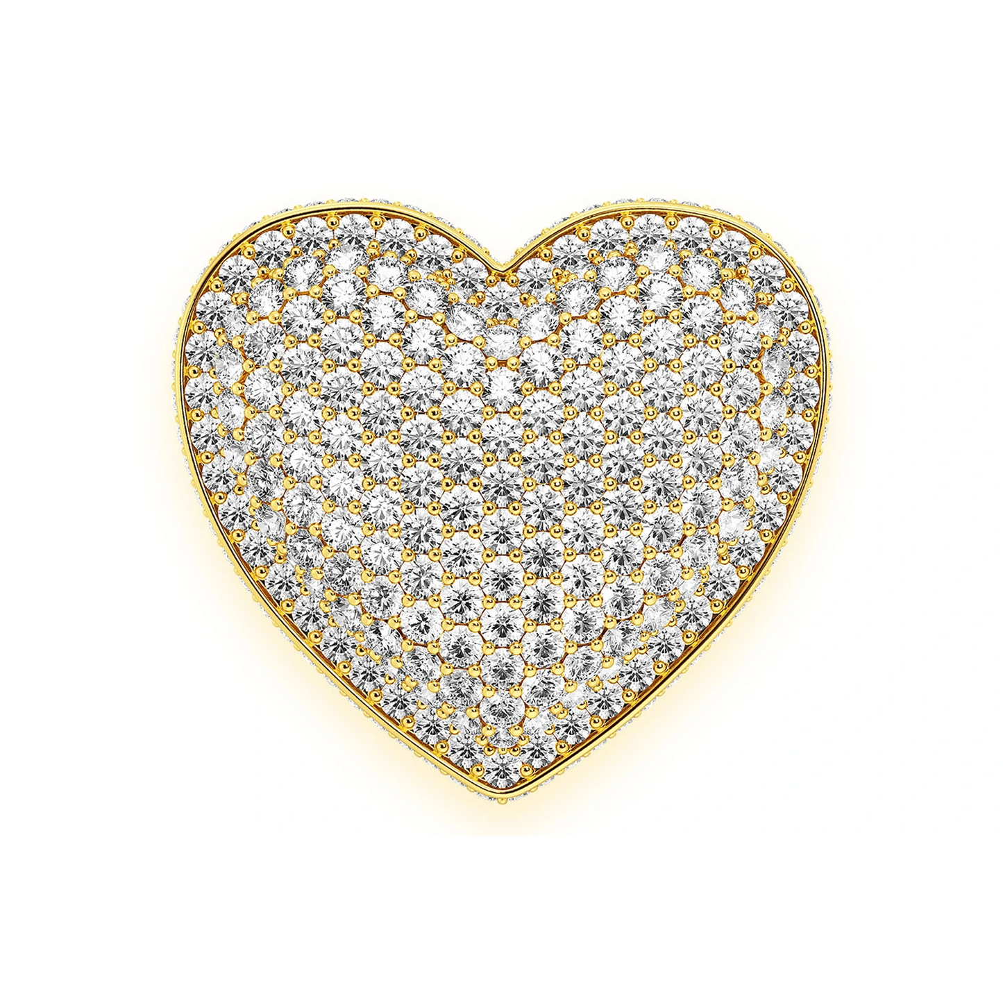 Deluxe Bubbly Heart Signet Ring in 14K yellow gold, front view