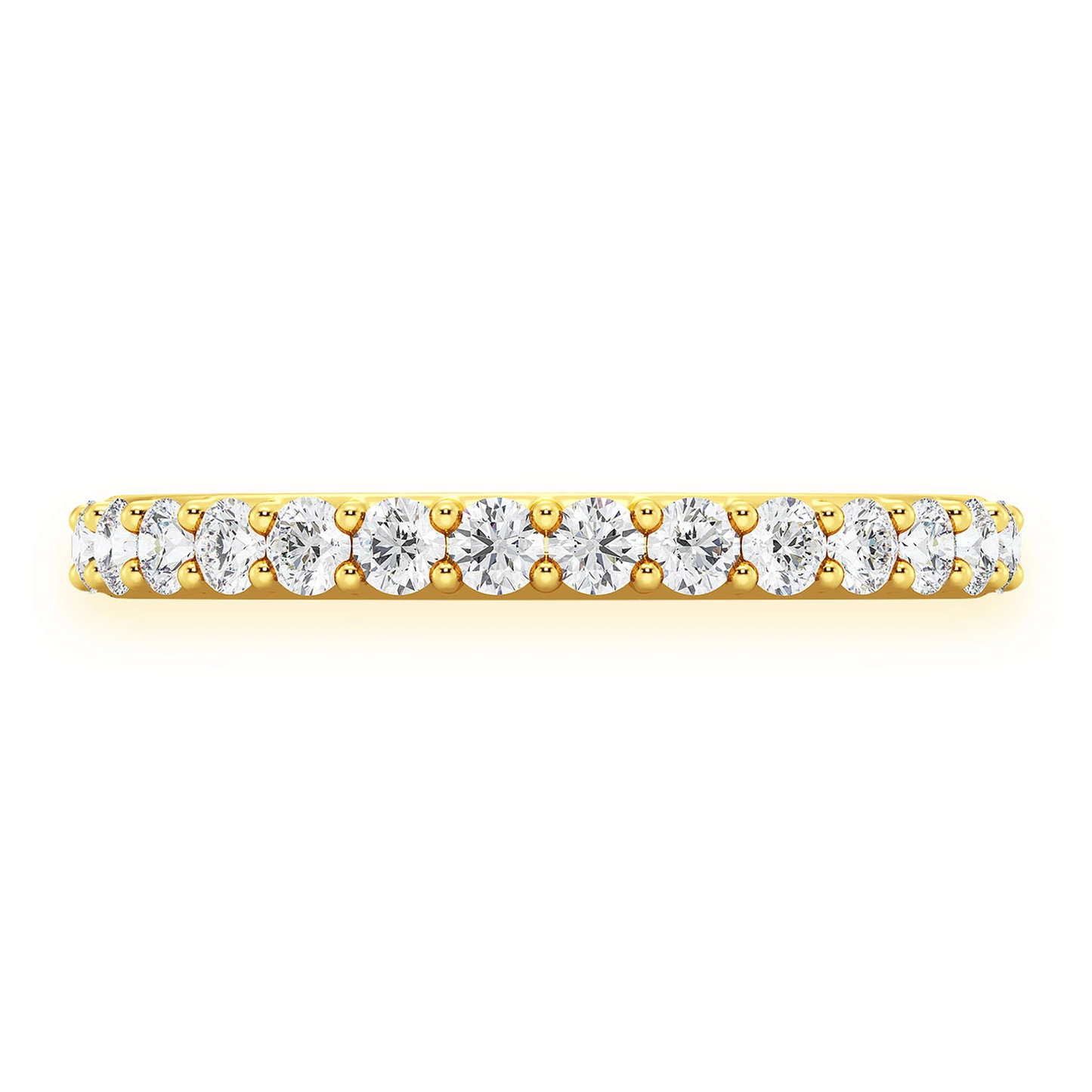 Single Row Band Ring in 14K yellow gold, front view