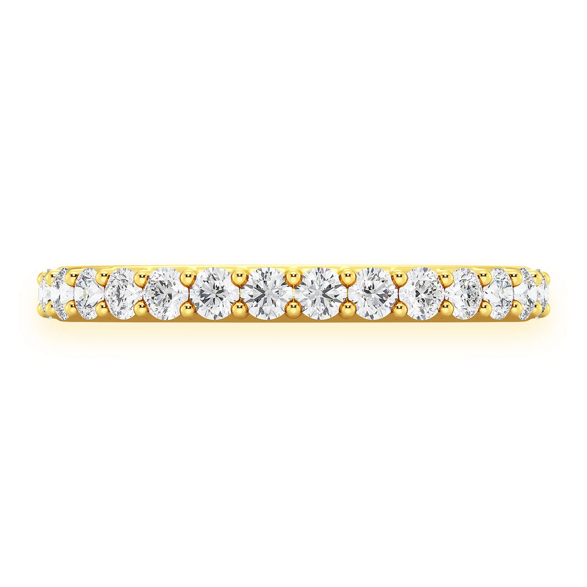 Single Row Band Ring in 14K yellow gold, front view