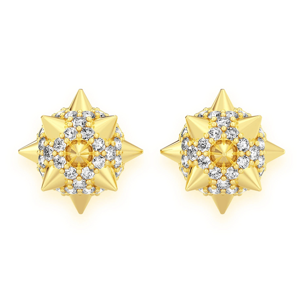 Spike Ball Diamond Stud Earrings
