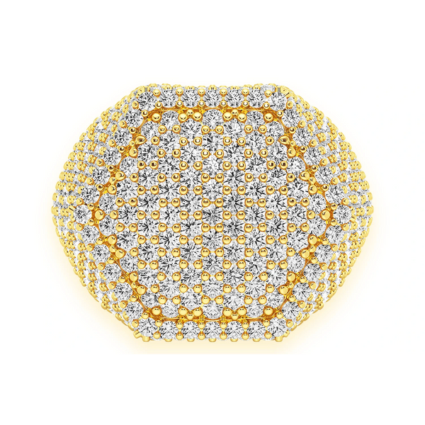 Hexagon Diamond Signet Ring