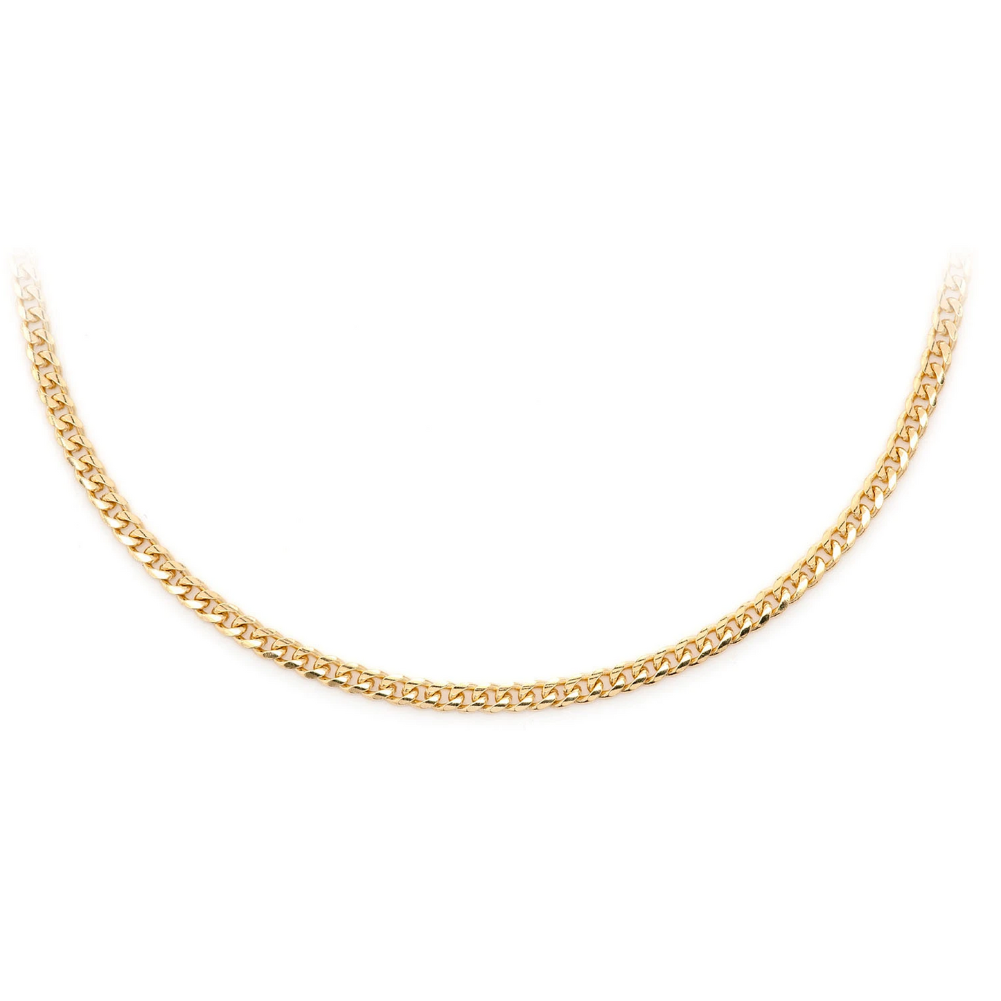 Miami Cuban Gold Chain in 14K yellow gold, 2mm width, front view