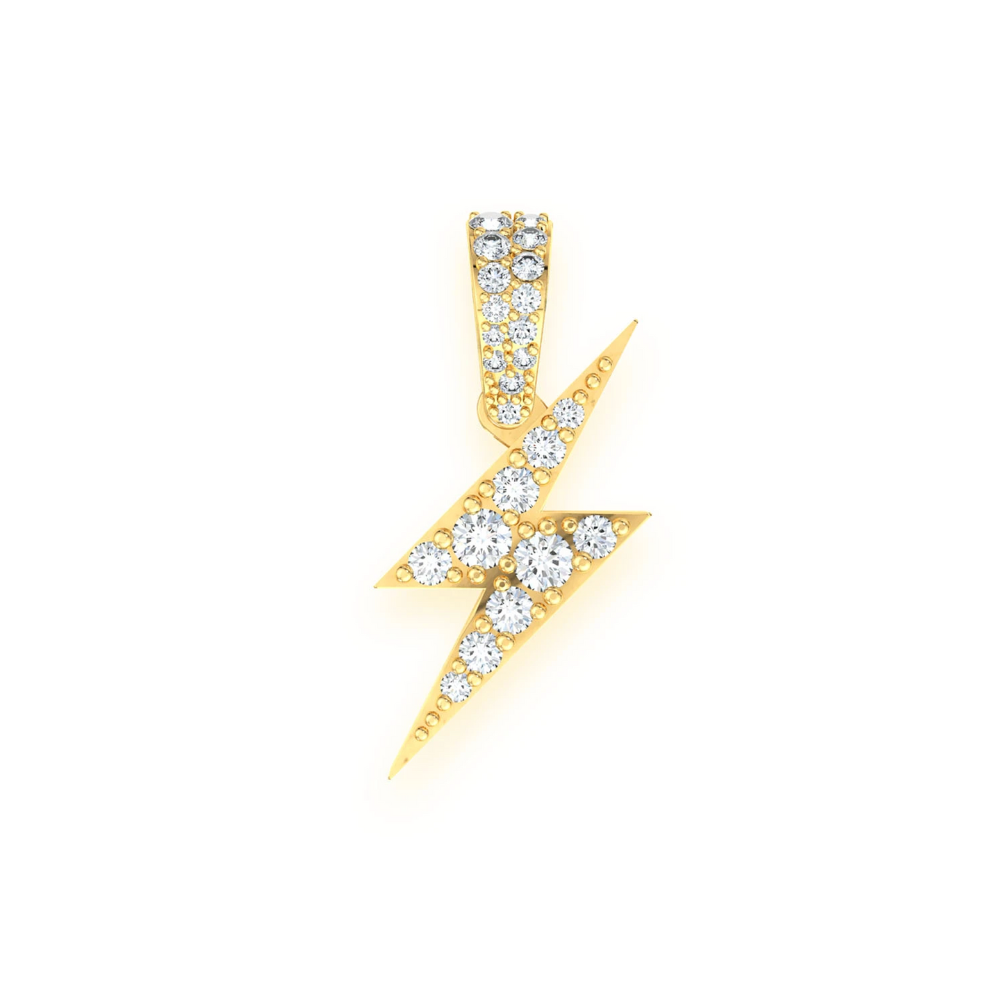 Lightning Bolt Diamond Pendant in 14K yellow gold, Statement | 0.50ctw, front view