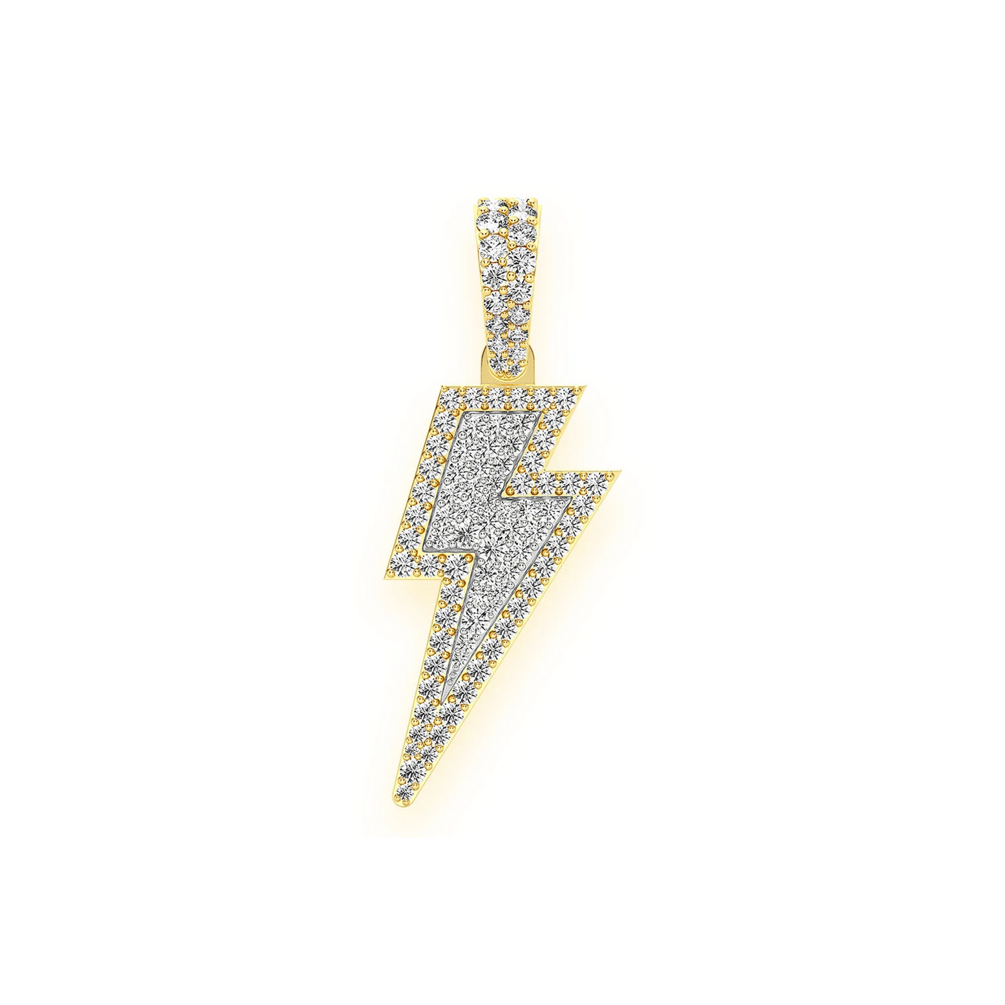 Super Lightning Pendant in 14K yellow gold, Large | 1.25ctw, front view