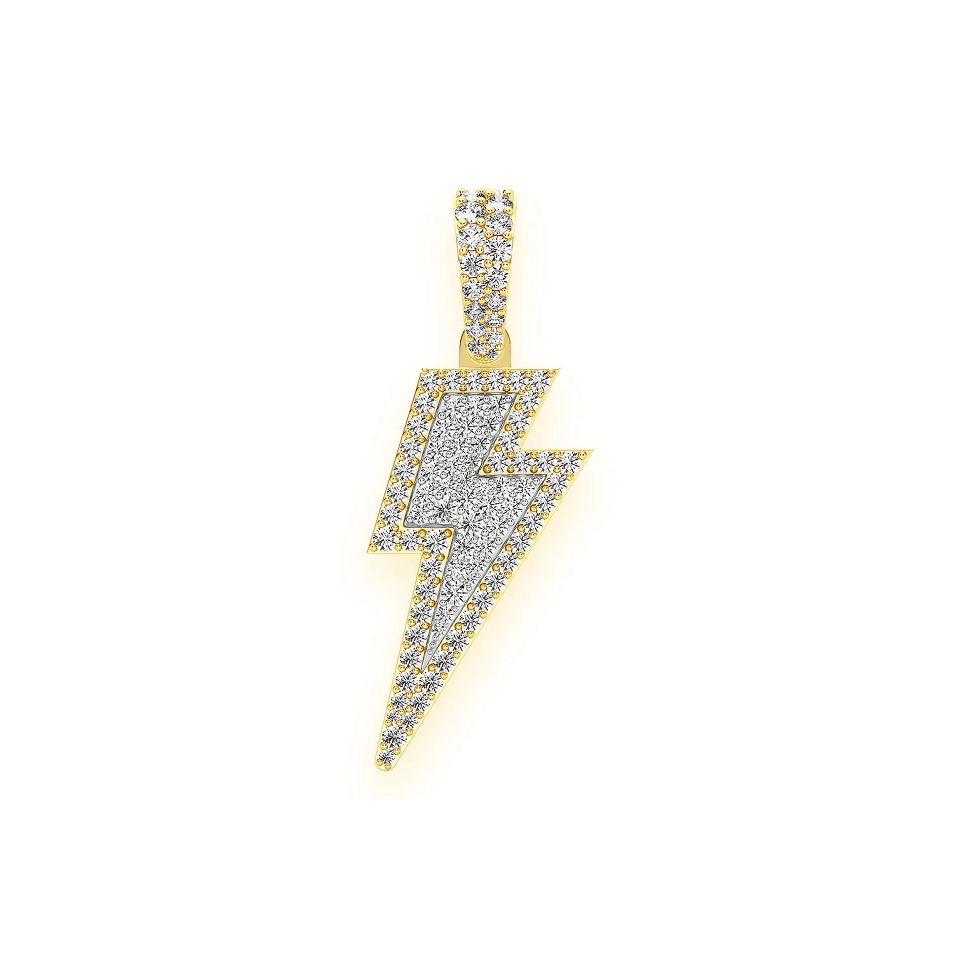 Super Lightning Pendant in 14K yellow gold, Large | 1.25ctw, front view