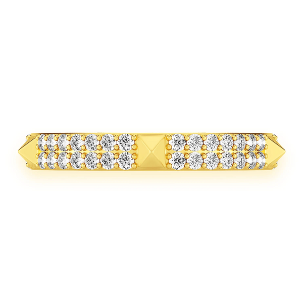 Two Row Spike Diamond Ring
