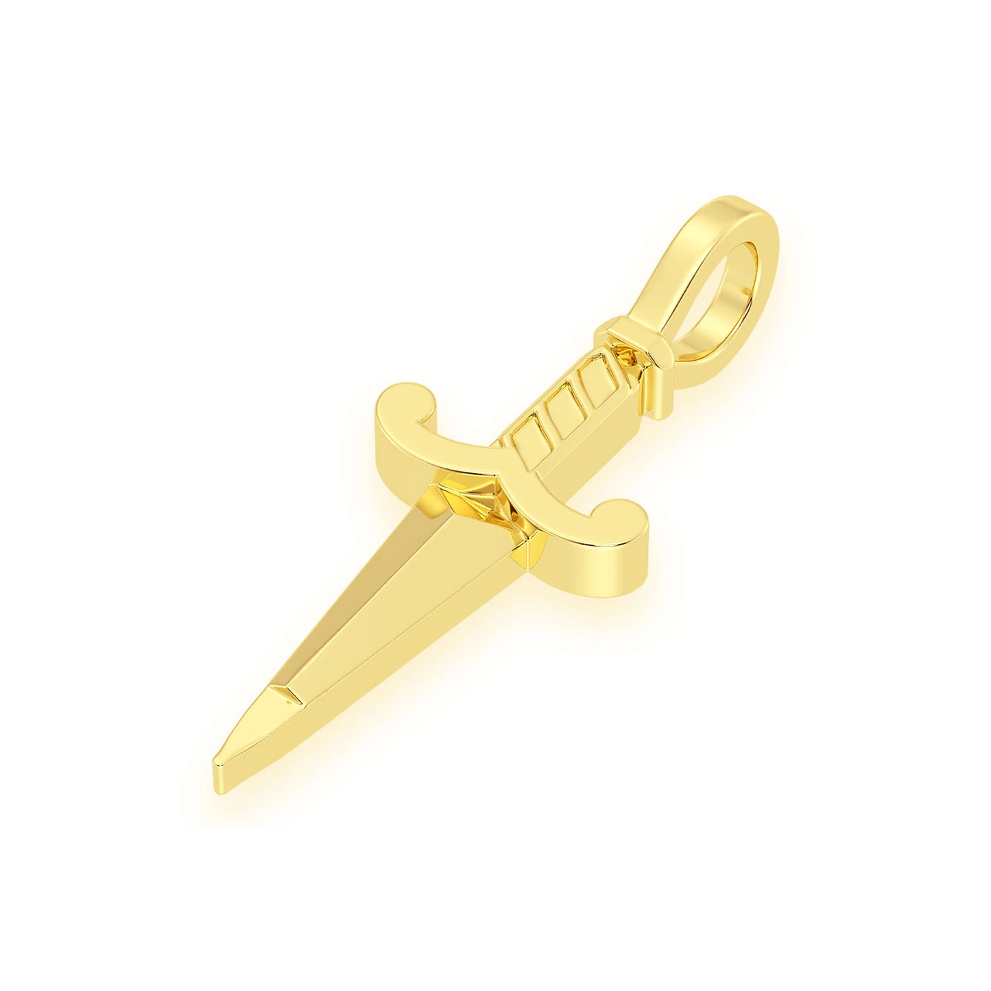 Dagger Pendant in 14K yellow gold, Pure | Solid Gold, detail view