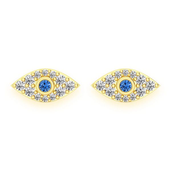 Evil Eye Diamond Studs