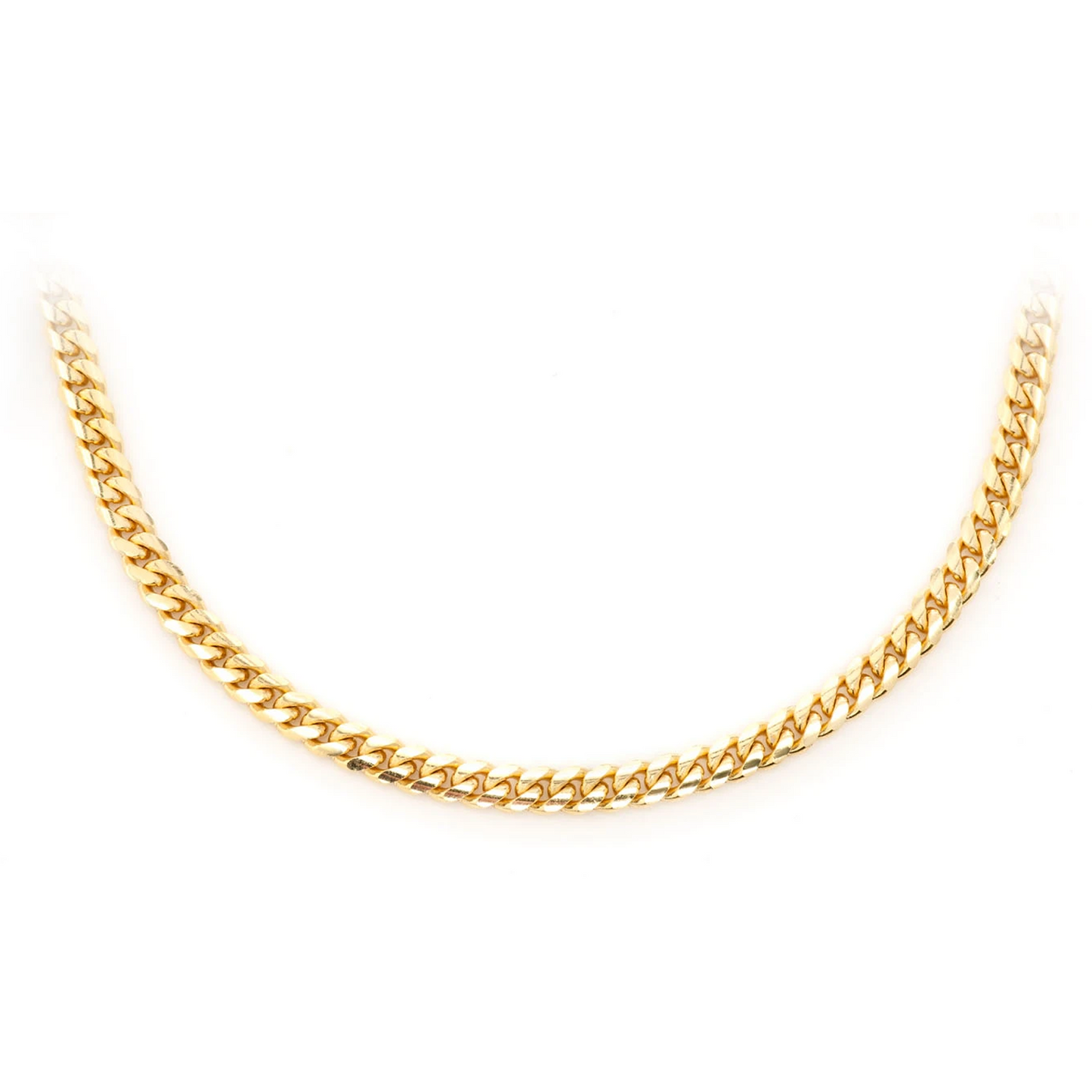 Miami Cuban Gold Chain in 14K yellow gold, 3mm width, front view