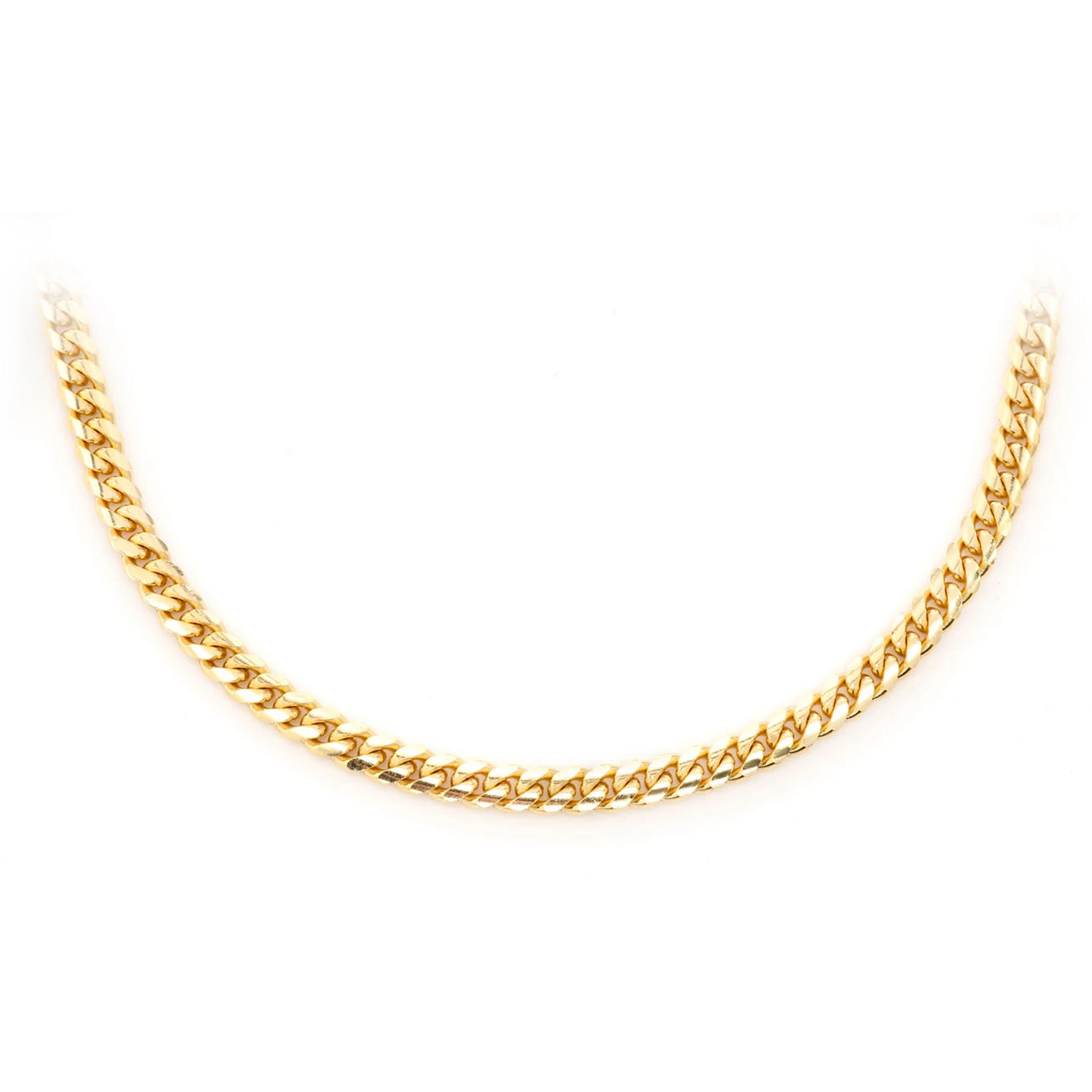 Miami Cuban Gold Chain in 14K yellow gold, 3mm width, front view