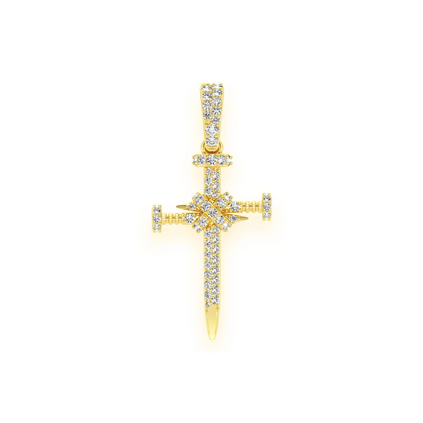 Nail Diamond Cross Pendant