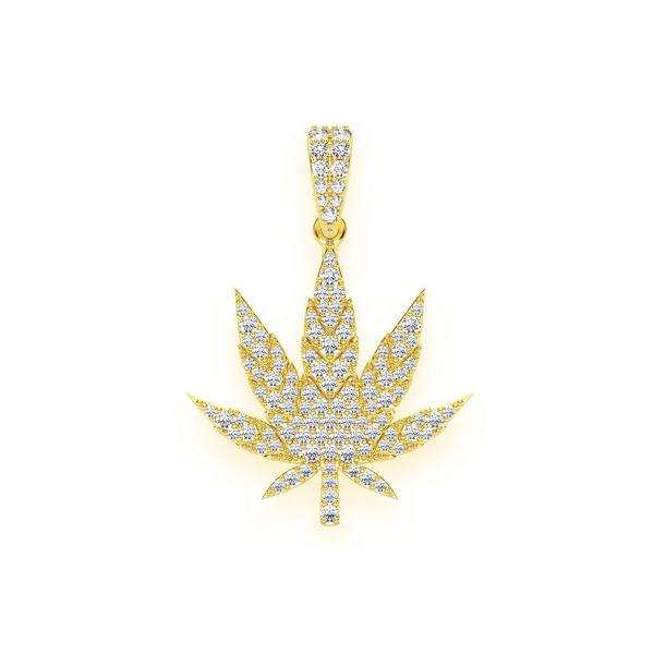 Cannabis Leaf Diamond Pendant