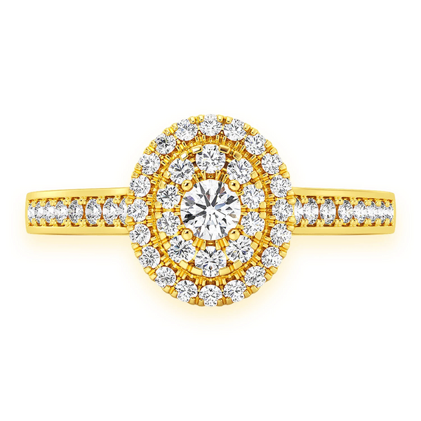 Layered Oval Diamond Engagement Ring