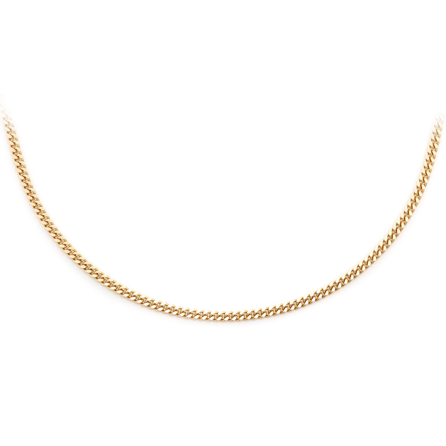 Miami Cuban Gold Chain in 14K yellow gold, 1.5mm width, front view