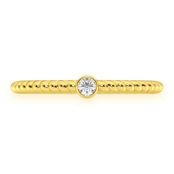 Princess Rope Bezel Diamond Ring