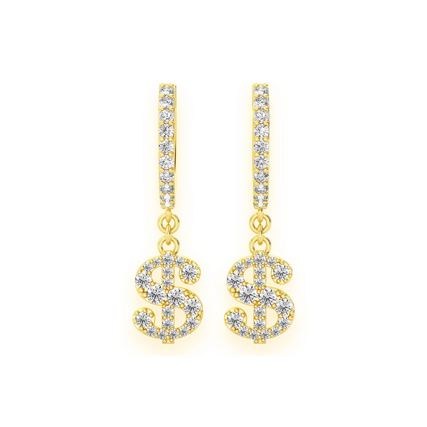 Dollar Sign Hoop Drops