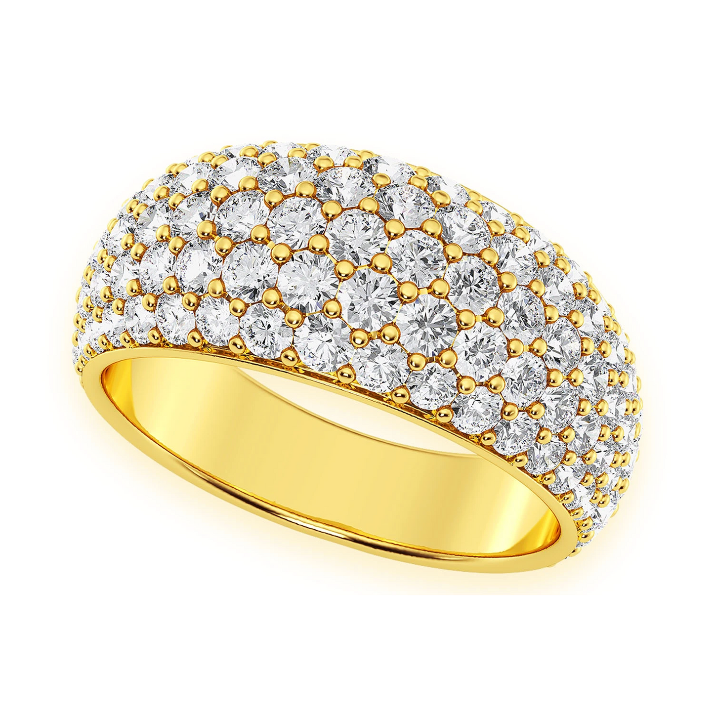 Bubbly Diamond Ring in 14K yellow gold, detail view
