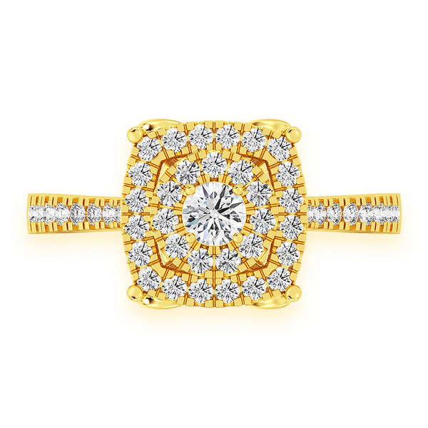 Square & Round Diamond Engagement Ring