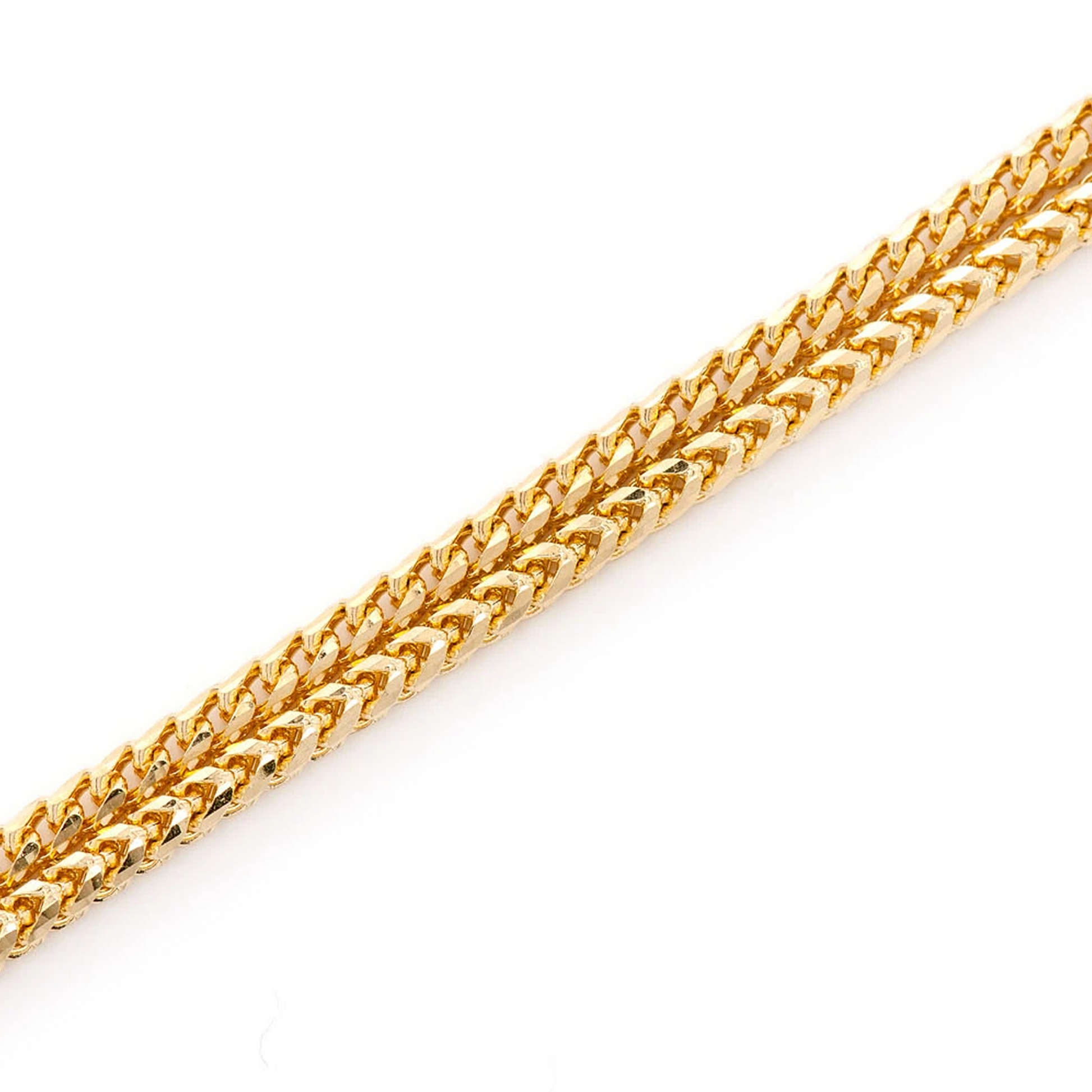 Franco Gold Chain in 14K yellow gold, 3mm width, detail view