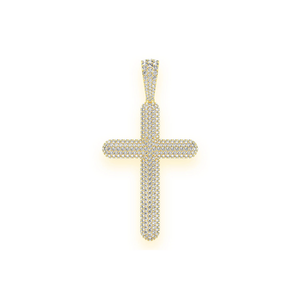 Bubbly Diamond Cross Pendant