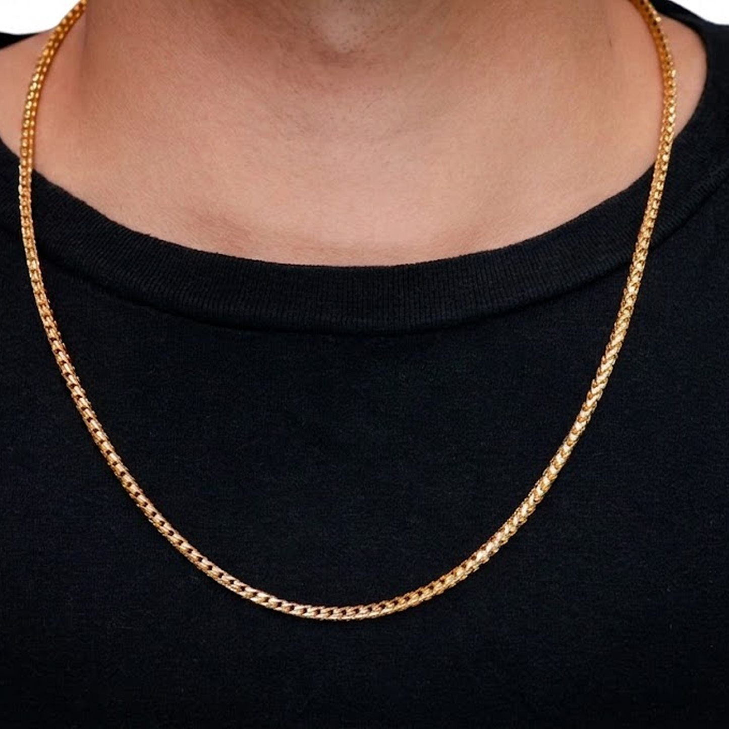 Franco Gold Chain in 14K yellow gold, 3.5mm width, alternate view