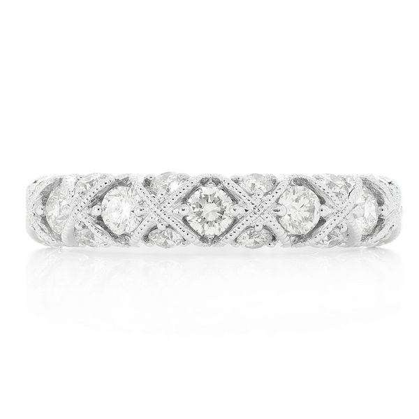 Criss Cross Milgrain Ring