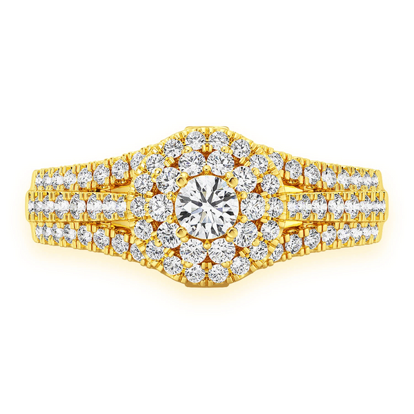 Round Double Halo Diamond Ring