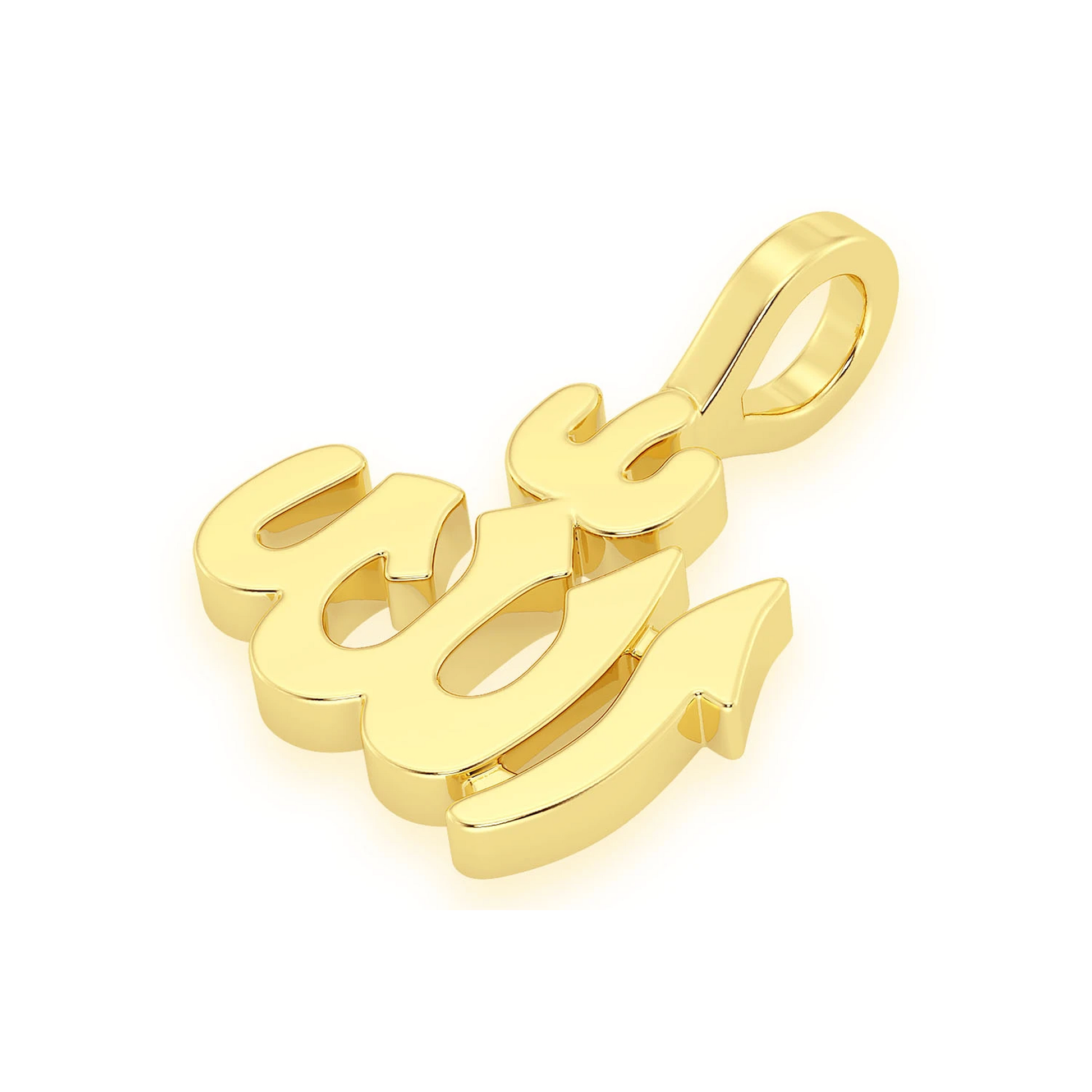Allah Arabic Mini Pendant in 14K yellow gold, Pure | Solid Gold, detail view