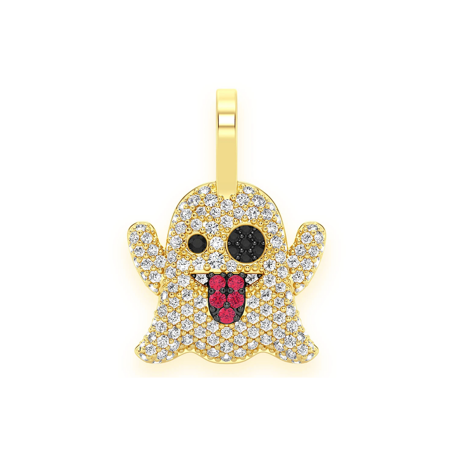 Ghost Ruby & Diamond Pendant in 14K yellow gold, 0.50ctw, front view