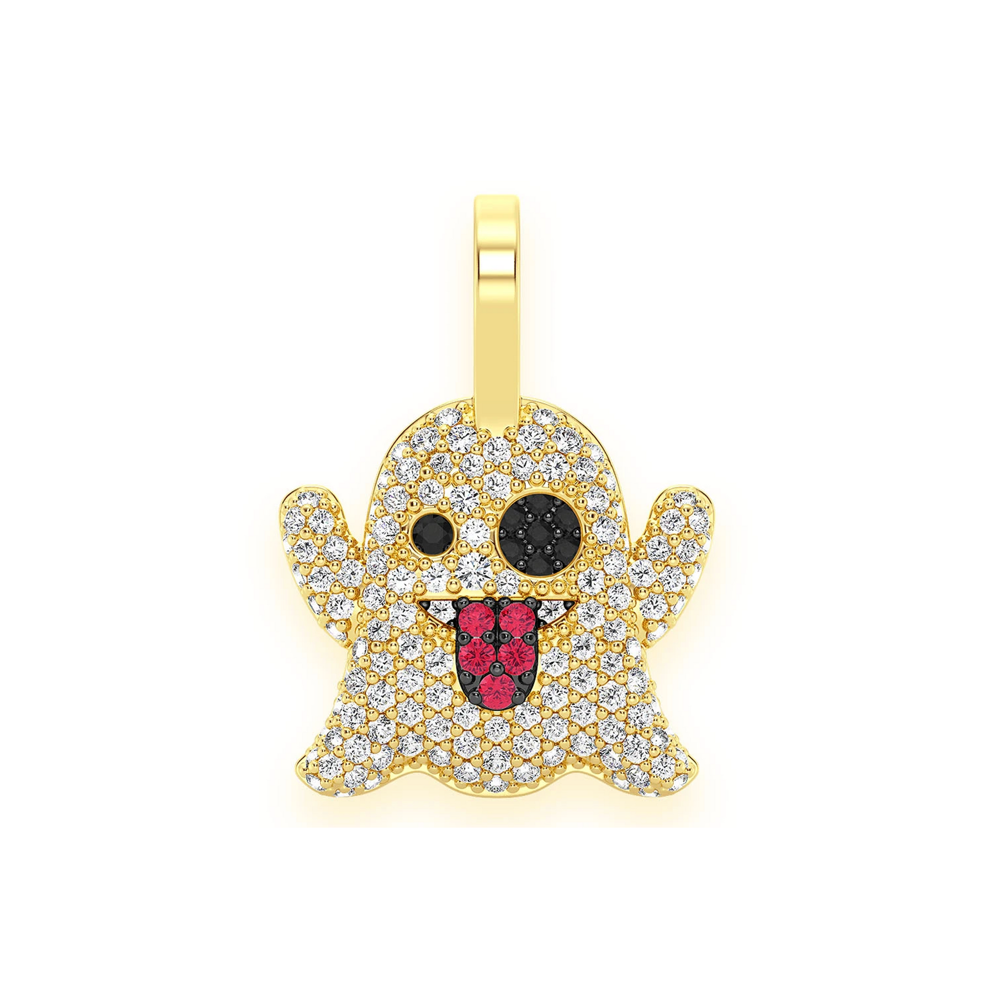 Ghost Ruby & Diamond Pendant in 14K yellow gold, 0.50ctw, front view