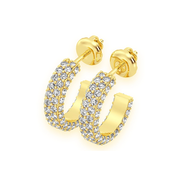 Half Hoop Diamond Earrings