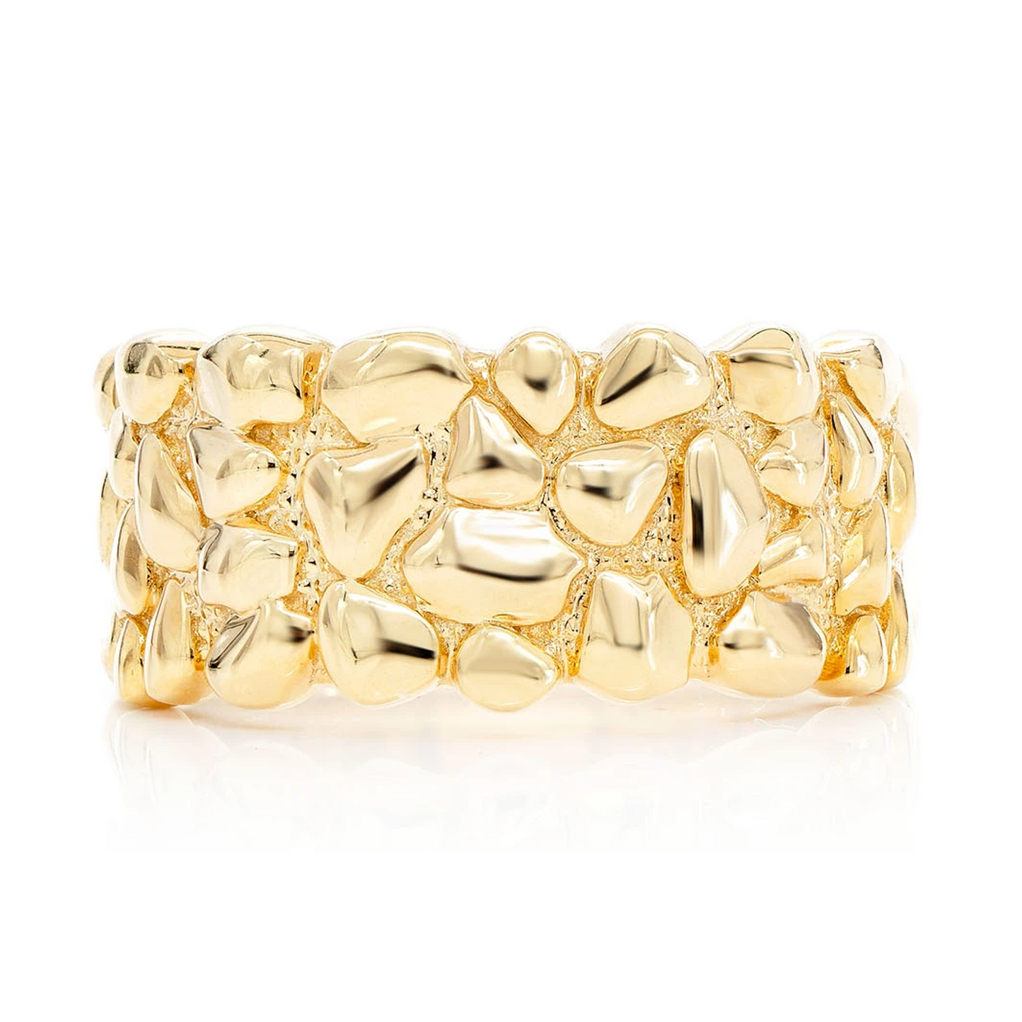 Nugget Band Ring in 14K yellow gold, front view