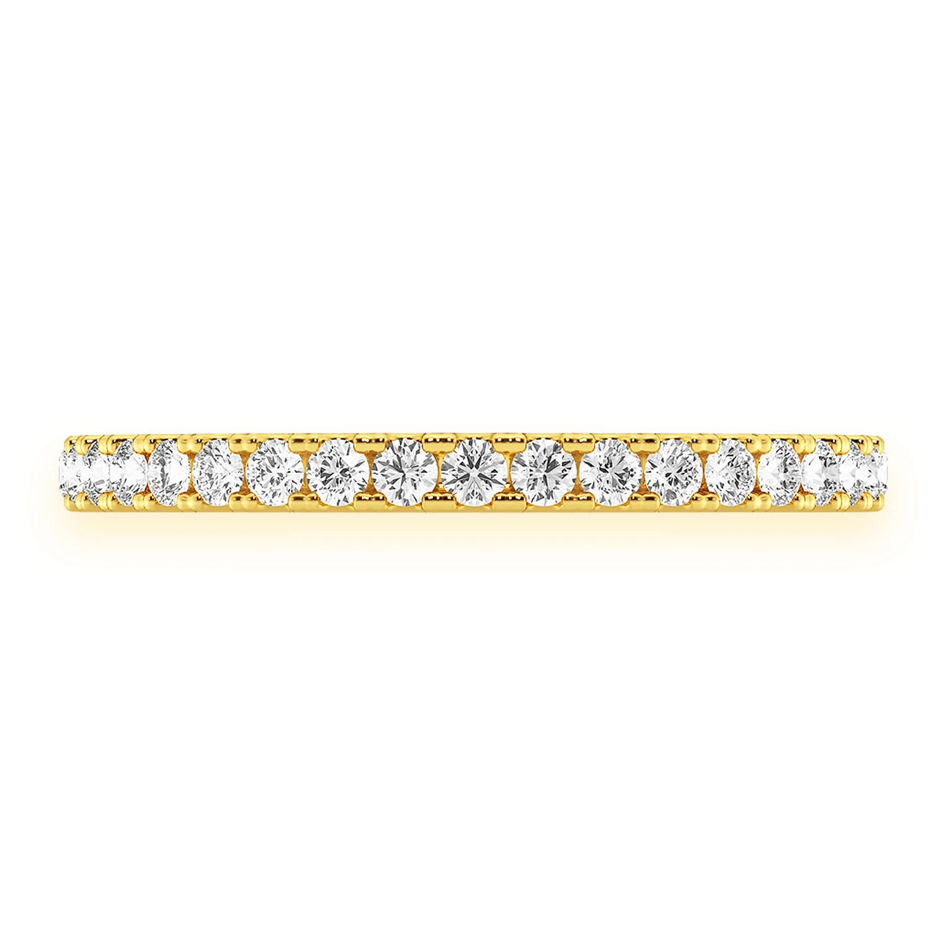 Slim Single Row Band Ring in 14K yellow gold, front view