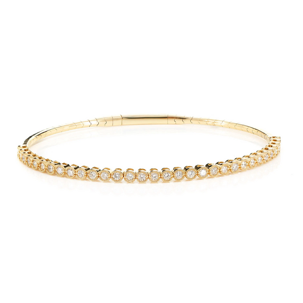 Milgrain Diamond Flex Bangle Bracelet