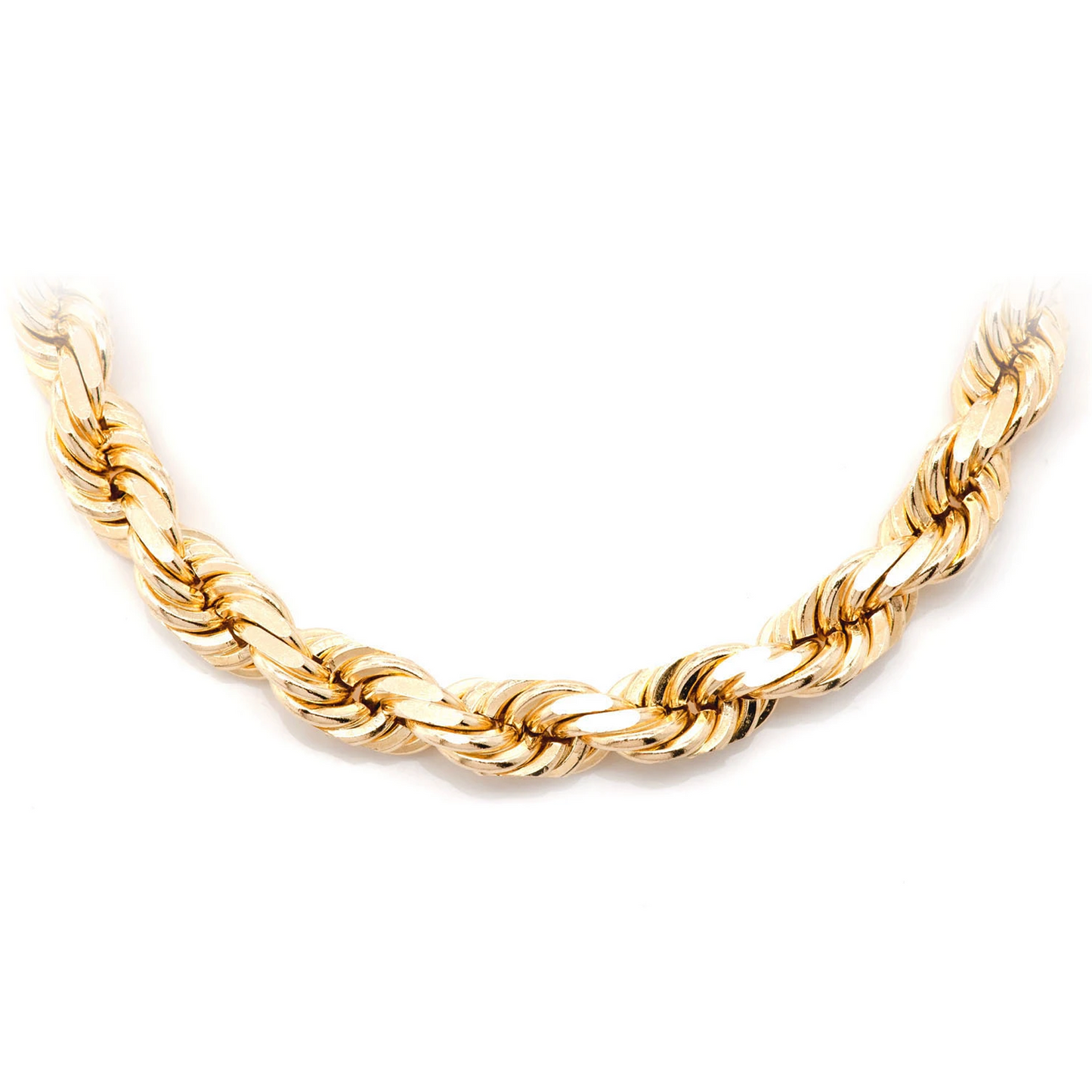 Rope Gold Chain in 14K yellow gold, 8mm width, front view