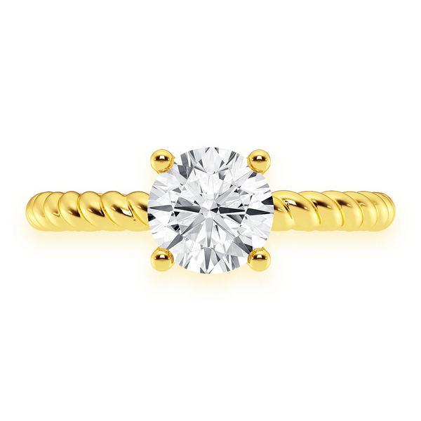 Twist Band Solitaire Diamond Ring